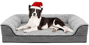 lot 8467 image: 36 Orthopedic Large Dog Bed, Washable Pet Sofa Bolster Bed with Removable Cover & Orthopedic Foam, Large Dog Beds for Dogs Under 60 lbs