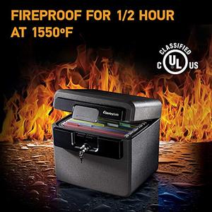 lot 8469 image: SentrySafe HD4100 Fireproof Safe and Waterproof Safe with Key Lock 0.65 Cubic Feet , black