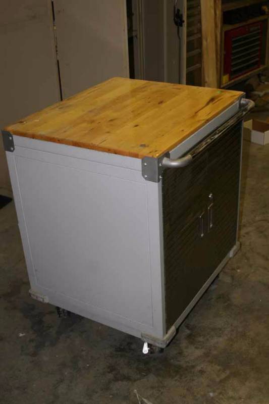 lot 5430 image: Stainless Steel Shop Cart on Heavy Casters