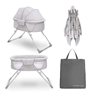 lot 3040 image: Delta Children EZ Fold Ultra Compact Travel Bedside Bassinet - Folding Portable Crib with Removable Canopy, Inner Circle