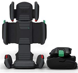 lot 3073 image: mifold hifold fit-and-fold Highback Booster Seat, � Adjustable Narrow, Foldable Booster Car Seat for Everyday, Travel, Carpooling and More � Slate Grey