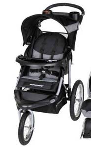 lot 3077 image: Baby Trend Expedition Jogger Travel Stroller, Millennium White