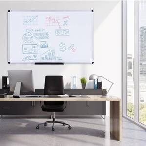 lot 3079 image: VIZ-PRO Dry Erase BoardWhiteboard, Non-Magnetic, 48 x 36 Inches, Wall Mounted Board for School Office and Home, New, With 1 BONUS Damaged Whiteboard