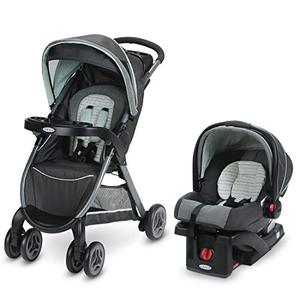 lot 3087 image: Graco FastAction Fold Travel System  Includes FastAction Fold Stroller and SnugRide 30 Infant Car Seat, Bennett