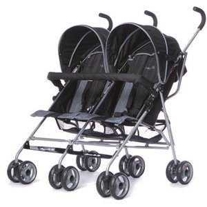 lot 3095 image: Dream On Me Twin Stroller, Gray