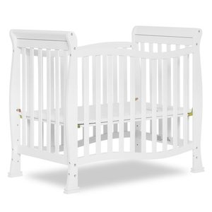 lot 3098 image: Dream On Me Aden 4-in-1 Convertible Mini Crib, White