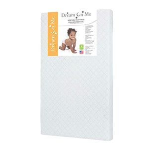 lot 3122 image: Dream On Me, Holly 3� Fiber Portable Crib Mattress I Waterproof I Greenguard Gold Certified