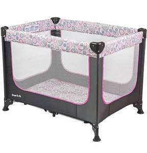 lot 3129 image: Dream On Me Zodiak Portable Playard with Carry Bag and Shoulder Strap, GreyPink