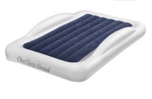 lot 3116 image: One Step Ahead Inflatable Toddler Bed With Nylon Bed Cover And Bag, About 60 Long