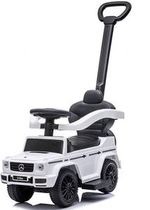 lot 3062 image: Best Ride On Cars Mercedes G-Wagon 3 in 1 Push Car, White - Missing Hardware