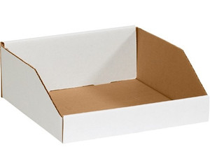lot 8278 image: 12 W x 12 D x 4-12 H Open Top Bin Boxes - Lot of 49