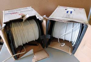 lot 8279 image: Lot of 2 Partial (of 1,000 ft) Rolls of White Category 6 Wire Swept to 250 MHZ CM