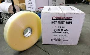lot 8285 image: Hot Melt 1.9 MIL 2 x 1640 Yds Clear Sealing Tape - Case of 6 Rolls