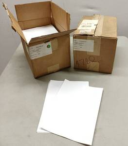 lot 8297 image: Lot of 2 Cases - 2.25 x 5.5 White Laser Sheet Labels (4 UP) - 4 Labels per Sheet, 1,000 Sheets  4,000 Labels (Each Box)