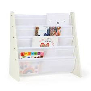 lot 3130 image: Humble Crew Cambridge White Kids Book Rack (Model WO558) - 25 W x 10 D x 25 H