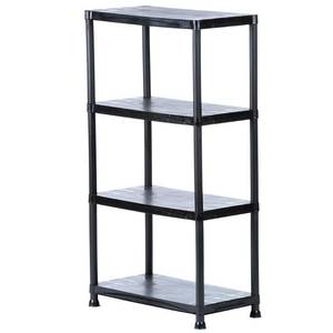 lot 8318 image: HDX Black 4-Tier Plastic Garage Storage Shelving Unit (28 in. W x 52 in. H x 15 in. D)