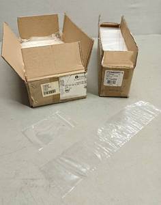 lot 8330 image: 3 x 14 - 2 Mil Flat Poly Bags (Box of 1,000) & 3 x 4 - 4 mil Zip Top Bags (4.3 oz) - Box of 1,000