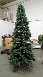 lot 3025 image: National Tree Company Pre-Lit Artificial 10 Ft Christmas Tree  Lights Do Not Work  Dunhill Fir, w Hinged Branches & Stand  Retail $400