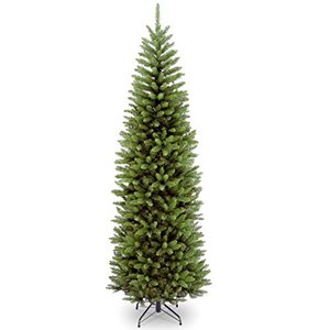 lot 3029 image: National Tree Company Artificial Slim Christmas Tree, Green, Kingswood Fir, Includes Stand, 9 Feet  Retail $75