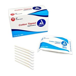 lot 24905 image: Dynarex Cotton Tipped Wood Applicators Non-sterile 3 100Pack