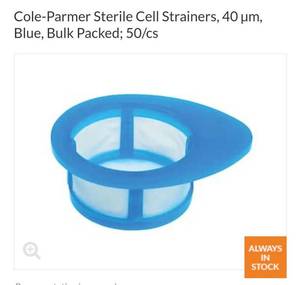 lot 24957 image: Cole Parmer cell strainers. 40 �m Blue, Sterile 50cs NEW