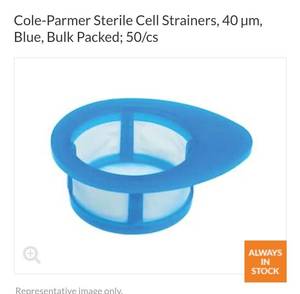 lot 24958 image: Cole Parmer cell strainers. 40 �m Blue, Sterile 50cs NEW