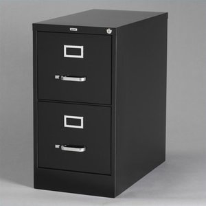 lot 24997 image: 3000 Series 26.5-inch Deep 2-Drawer, Letter-Size Vertical File Cabinet, Black