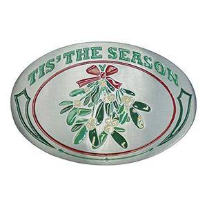 lot 4576 image: Tis The Season Mistletoe Christmas Belt Buckle Funny