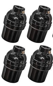 lot 4579 image: E26 E27 Light Socket, 4 Pack Edison Retro Pendant Lamp Holder, Standard Screw-in Lamp Socket, E26 E27 Medium Screw Light Holder, Heat Resistant Up to 200F, UL Listed