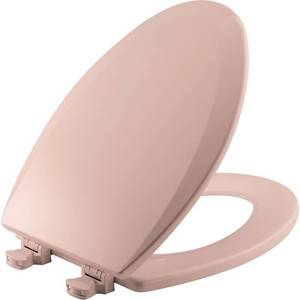 lot 4586 image: Elongated Closed Front Toilet Seat with Cover in Venetian Pink