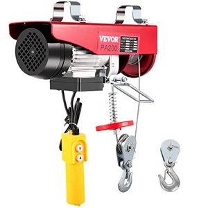 lot 4598 image: Happybuy 440 LBS Lift Electric Hoist, 110V Electric Hoist, Remote Control Electric Winch Overhead Crane Lift Electric Wire Hoist for Factories, Warehouses, Construction, Building, Goods Lifting