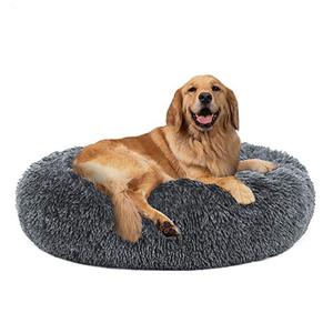 lot 4624 image: PUPPBUDD Dog Bed Calming Dog Bed for Large Medium Small Dogs, Cat Cushion Bed, Comfortable Donut Pet Bed Faux Fur Donut Cuddler Up to 32 lbs