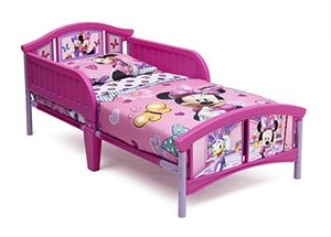 lot 4636 image: Delta Children Plastic Toddler Bed, Disney Minnie Mouse