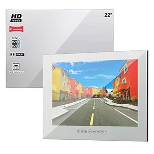 lot 4648 image: Soulaca 22 inches Waterproof Magic Mirror Bathroom Frameless LED TV M220FN