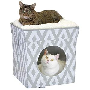 lot 4659 image: Kitty City Large Cat Bed, Stackable Cat Cube, Indoor Cat HouseCat Condo, Cat Scratcher