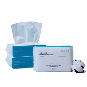 lot 4669 image: Disposable Face Towel, Dry and Wet Use Cleaning Skincare Facial Cotton Tissue, Extra Thick Soft Dry Wipes for Sensitive Skin, Baby Care, Make-up Removing - 3 pack