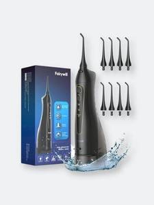 lot 4673 image: Fairywill 5020E Water flosser Professional Cordless Dental Oral Irrigator with 300ML Water Tank 3 Modes 8 Jet Tips