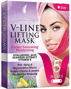 lot 4675 image: Double Chin Reducer V Line Lifting Mask Face Slimming Strap Chin Neck V Shaped Lift Tape Chin Up Patch V Up Contour Tightening Firming 5 pcs