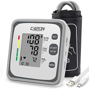 lot 4676 image: CAZON Blood Pressure Monitor - Upper Arm Blood Pressure Machine & Pulse Rate Monitoring Meter Home Use BP Cuff with 2x120 Memory, Wide-Range Cuff 8.7-15.7 (Gray)
