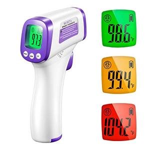 lot 4681 image: Infrared Thermometer for Adults, Non Contact Forehead Thermometer with Fever Alarm, Accurate Reading and Memory Function, Body Temperature & Surface of Objects Use