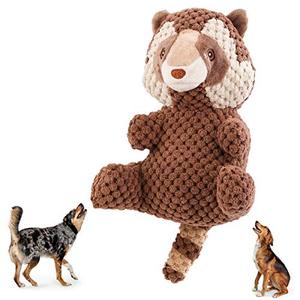 lot 4683 image: Beewarm Squeaky Dog Chew Toys for Large Medium Small Dogs- Lifetime Replacement Guarantee - Stuffed Animals Rope Chew Toy for Puppy Raccoon