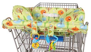 lot 4698 image: Leachco Prop R Shopper Body Fit Shopping Cart Cover, Green Forest Frolics