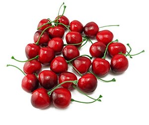 lot 4703 image: yueton Pack of 25 Artificial Lifelike Simulation Small Red Black Cherries Fake Fruit Model Home House Kitchen Party Decoration Desk Ornament