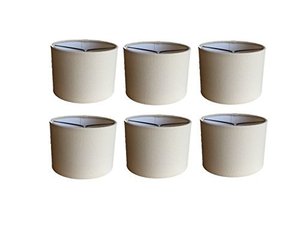 lot 5871 image: Upgradelights Sand Linen 5 Inch Barrel Style Clip on Chandelier Lampshade (Set of 6) 5.5x5.5x4