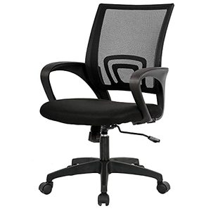 lot 5880 image: BestOffice Ergonomic Desk Mid-Back Mesh Computer Lumbar Support Comfortable Executive Adjustable Rolling Swivel Task Chair with Armrests(Black)