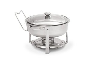 lot 5902 image: Artisan Stainless Steel Round Buffet Chafer with Glass Lid, 4-Quart Capacity