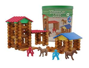 lot 5904 image: Lincoln Logs Centennial Edition Tin Amazon Exclusive-150 Pieces-Real Wood-Ages 3-Best Retro Building Gift Set for BoysGirls-Creative Construction Engineering-Top Blocks Kit-Preschool Education Toy