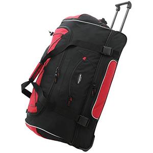lot 5908 image: Travelers Club Unisex-Adult Adventure Upright Rolling Duffel Bag, Red, 22-Inch