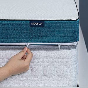 lot 5917 image: Molblly Queen Mattress Topper,3 Inch Premium Gel Multi Layered Memory Foam Bed Mattress in a Box with Removable Soft Cover, CertiPUR-US Certified Foam for Pressure Relief, Mattress Topper Queen