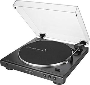 lot 5921 image: Audio-Technica AT-LP60X-BK Fully Automatic Belt-Drive Stereo Turntable, Black, Hi-Fi, 2 Speed, Dust Cover, Anti-Resonance, Die-Cast Aluminum Platter